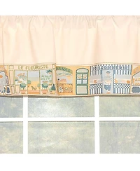 Rlf Home Jour De Shopping Banded 100% Cotton with Fully Lined 3" Rod Pocket Valnance for Windows 50" x 15" Ivory