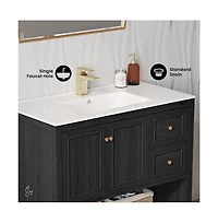Chateau 36" Freestanding Bathroom Vanity in Black Oak with Sink Top