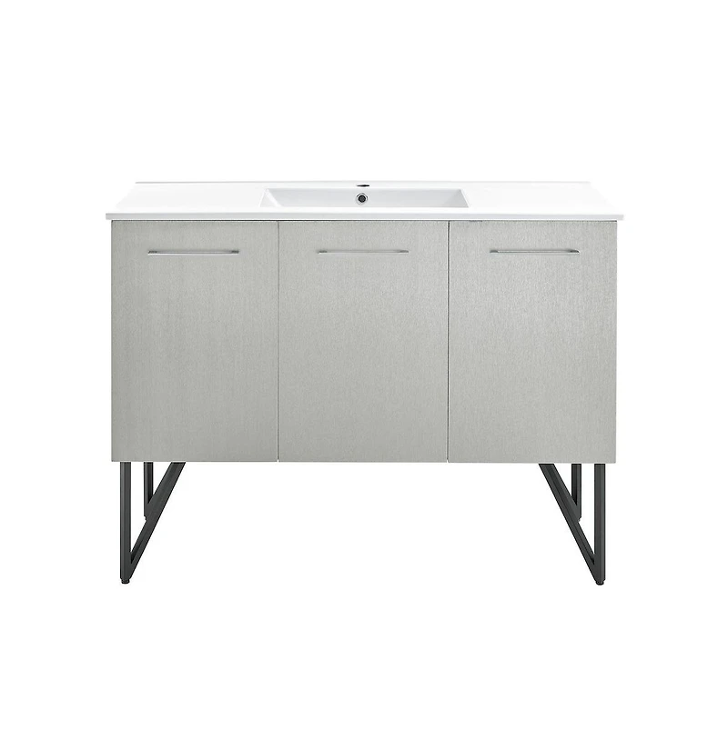 Swiss MadisonAnnecy 48" Freestanding Bathroom Vanity in Gray with Sink Top
