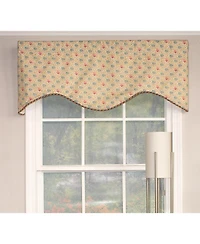 Rlf Home Lake Blossom Corded Cornice 100% Cotton with Fully Lined 3" Rod Pocket Valnance for Windows 50" x 17" Multi