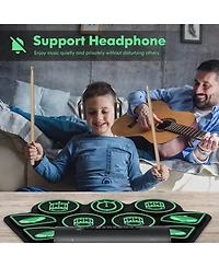 Mecale Electronic Drum Set with 2 Build-in Stereo Speakers for Kids