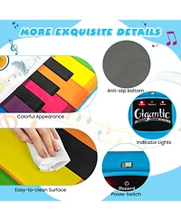 Mecale Floor Piano Dance Mat for Kids Musical Playmat with 8 Instrument Sounds