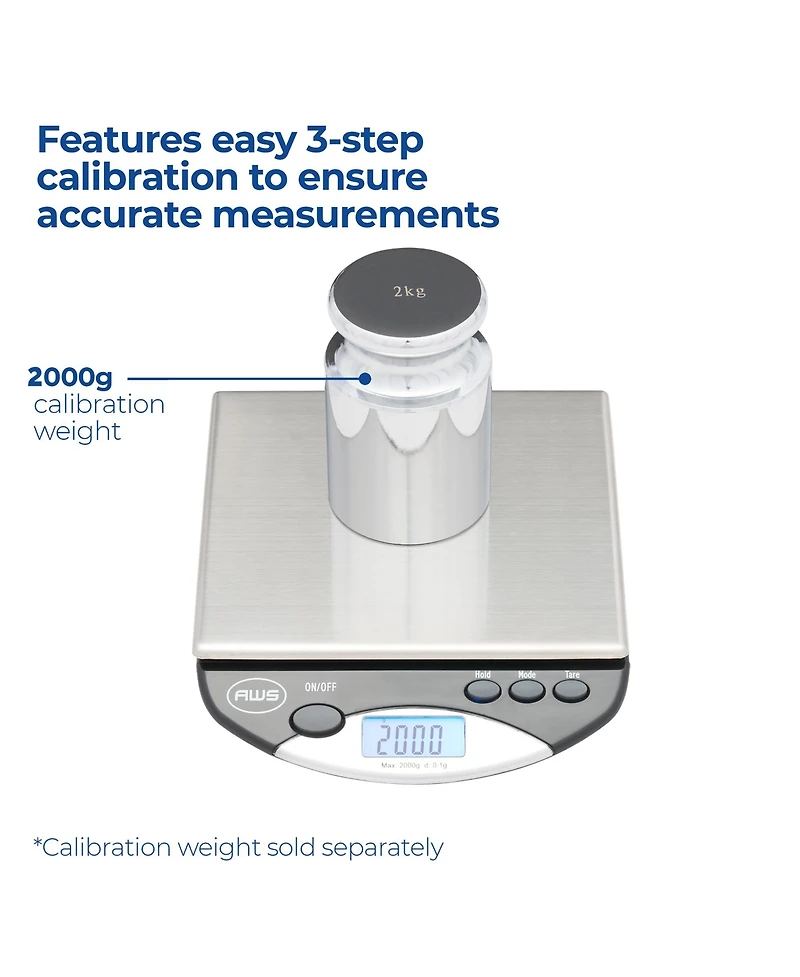 Amw-2000 Compact Digital Bench Scale, 2000 X 0.1G