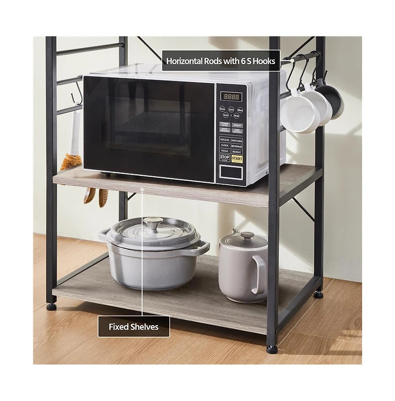 Kitchen Baker's Rack on Wheels Rustic Brown