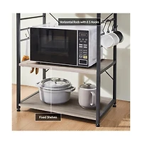 Kitchen Baker's Rack on Wheels Rustic Brown