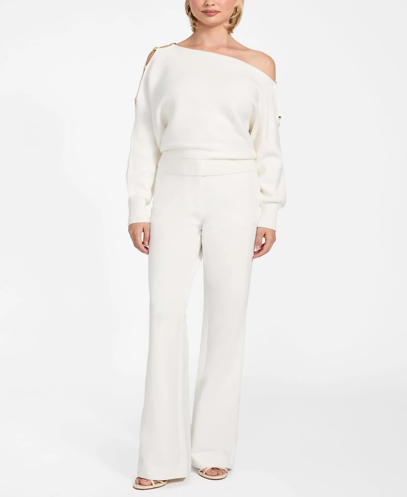 Guess Women's Long-Sleeve Off-The-Shoulder Sweater