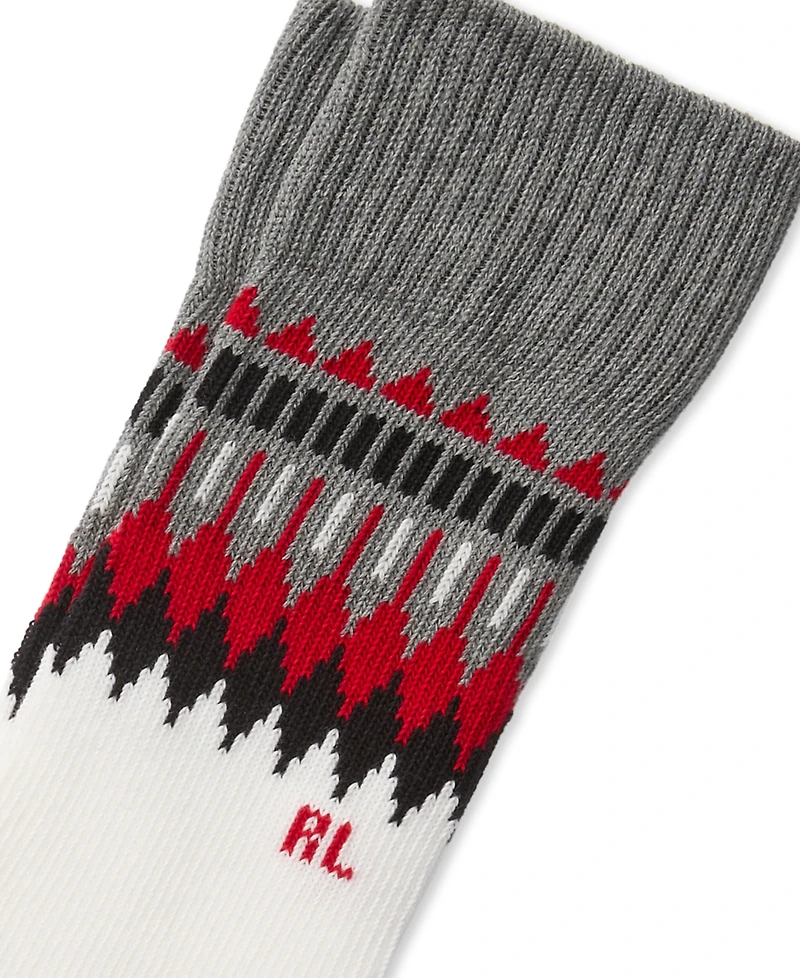 Polo Ralph Lauren Women's Slouchy Geo Fair Isle Crew Socks