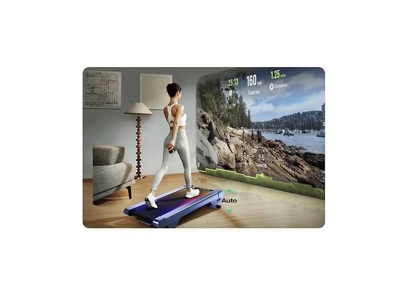 Under Desk Treadmill with Incline, Urevo 14% Max Incline Walking Pad, 2-in-1 Treadmill for Home Office, Extended Walking Surface, Quiet Motor, App Con