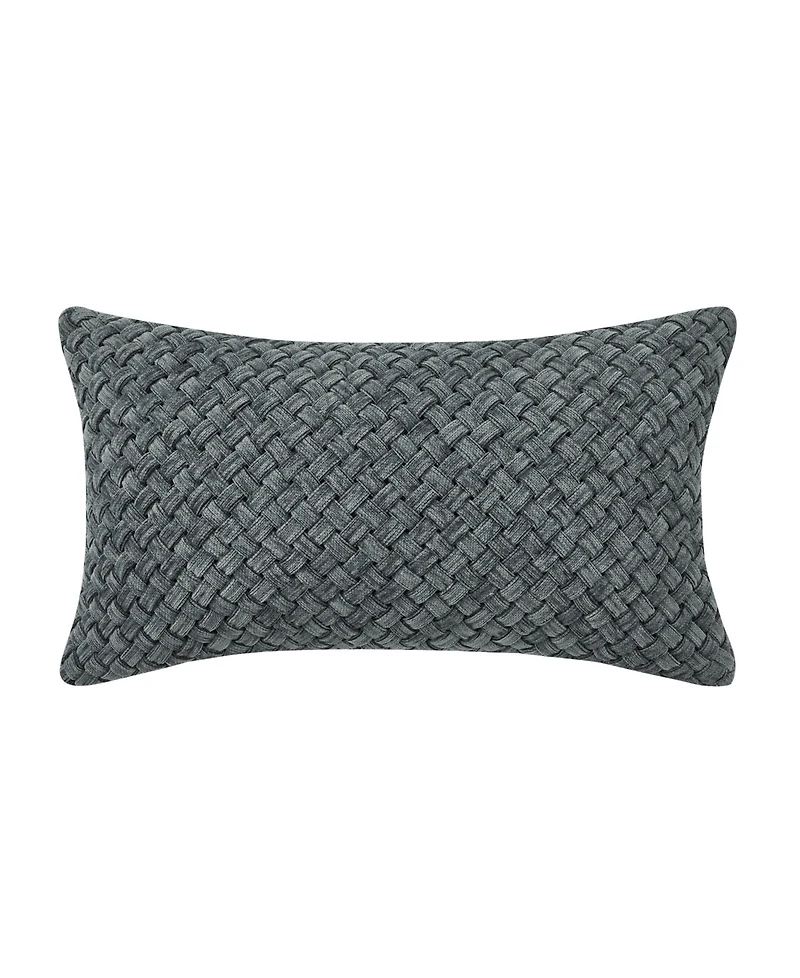J Queen New York Parallel Woven Chenille Boudoir Decorative Pillow, 12" x 21"