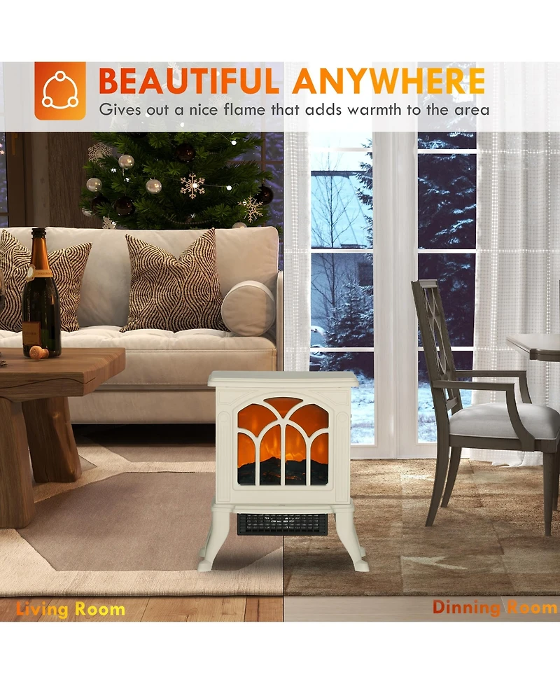 Homcom Living Room Electric Fireplace Stove Heater, 750W/1500W,