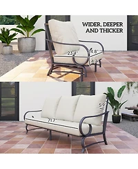 Outsunny 5 Piece Patio Furniture Set with 2 Rockers Outdoor Furniture