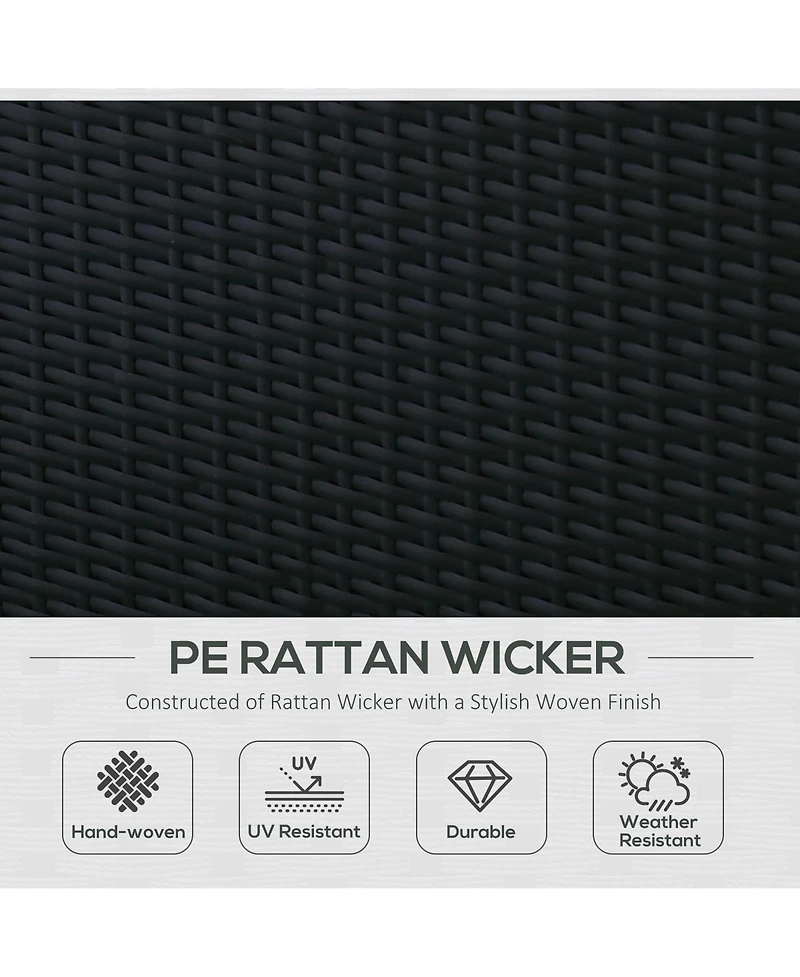 Outsunny 7pc Sectional Wicker Patio Furniture