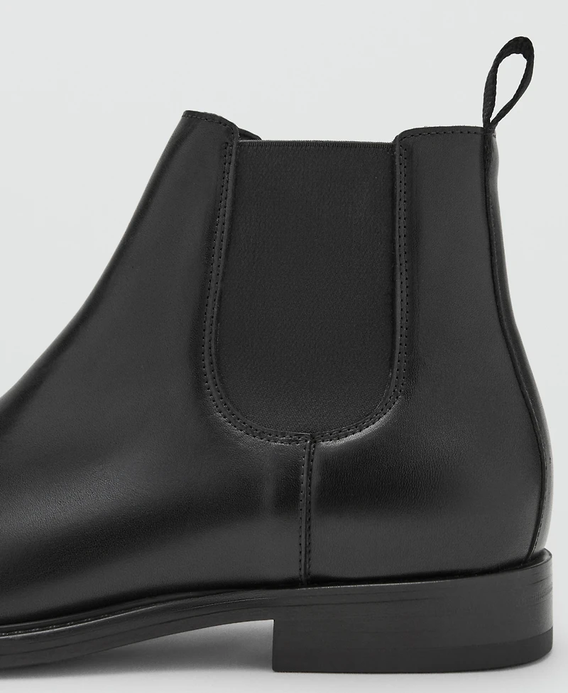 Mango Men's Polished Leather Chelsea Boots
