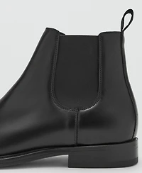 Mango Men's Polished Leather Chelsea Boots