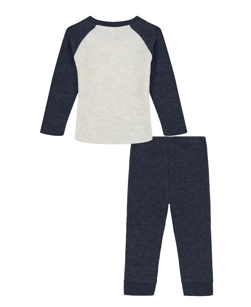 Tommy Hilfiger Baby Boys 2-Piece Crewneck Top and Thermal Joggers Set