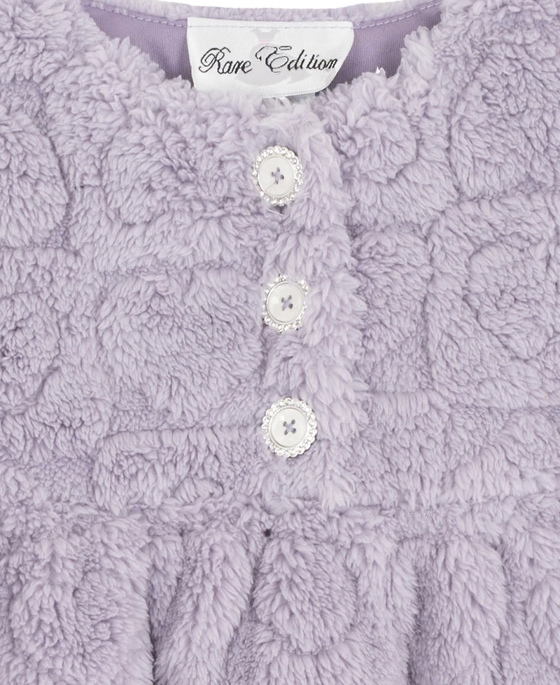 Rare Editions Baby Girls 2-Piece Heart Pattern Fleece Top and Leggings Set