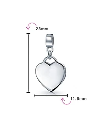 Bling Jewelry Initial Alphabet Bead Charm Heart Tag Dangle Sterling Silver for European Bracelet