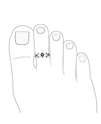Bling Jewelry Set of 2 Nautical Fish Bone and Punk Rocker Skull Midi Toe Ring Sterling Silver