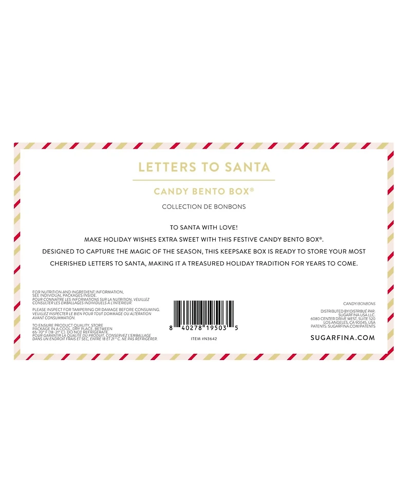 Sugarfina Holiday Letters to Santa Candy Bento Box, 2 Piece