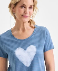 Style & Co Petite Short-Sleeve Faded Heart T-Shirt, Macy's Exclusive