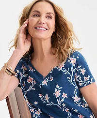 Style & Co. Women's Printed Short-Sleeve V-Neck T-Shirt, Macy's Exclusive