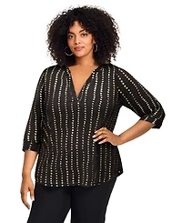 Avenue Women's Split-Neck Foil Top