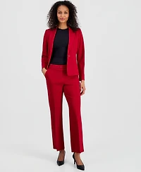 Kasper Women's Mid-Rise Pull-On Straight-Leg Pants, Regular & Petite