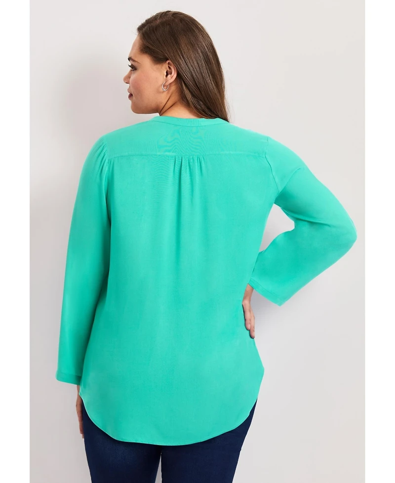 Avenue Women's Roll Tab Pintuck Tunic