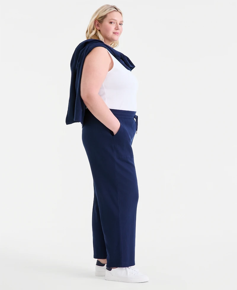 Style & Co Plus Size Waffle-Knit Drawstring Pants, Macy's Exclusive