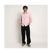 Campus Sutra Men's Rose Pink Modular Solid Oversized Shirt