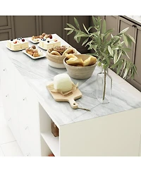 Kitchen island with 4 drawers, movable tabletop, kitchen island storage table with dining table, coffee station and microwave rack for home, dining ro