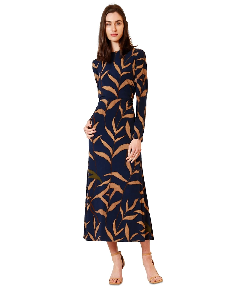 julia jordan Women's Printed Long-Sleeve Dress