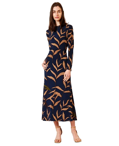 julia jordan Women's Printed Long-Sleeve Dress