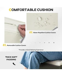 Outsunny 7pcs Outdoor Patio Wicker Conversation Set, Sectional Sofa