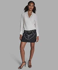 Bcbg Women's Long-Sleeve Hi-Low Top