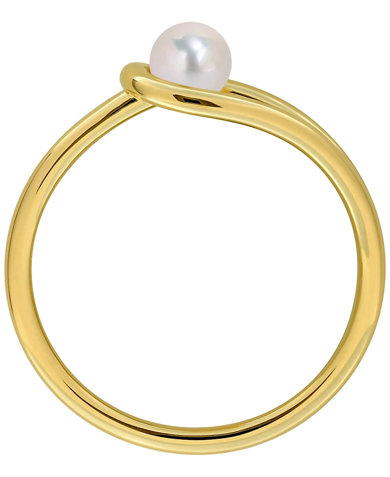 Macy's Cultured Freshwater Pearl Ring (4-4.5mm) 18K Gold Flash Plated Sterling Silver