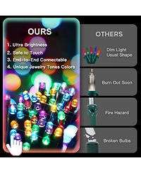 Cowin Christmas String Lights Extendable Multi Colored 66Ft 200LEDs