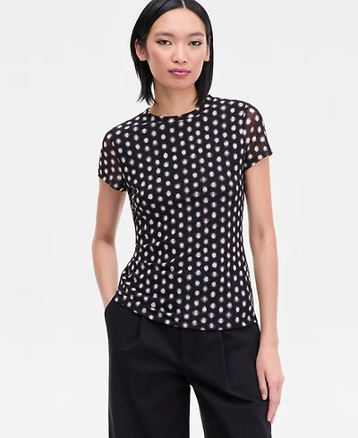 I.n.c. International Concepts Women's Printed Mesh Top, Macy's Exclusive