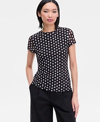 I.n.c. International Concepts Women's Printed Mesh Top, Macy's Exclusive