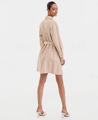 I.n.c. International Concepts Women's Long-Sleeve Belted Shirtdress, Macy's Exclusive