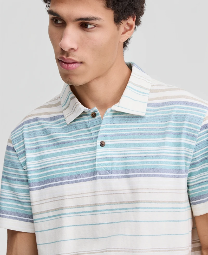 Sun + Stone Men's Colin Short-Sleeve Striped Polo Shirt, Macy's Exclusive