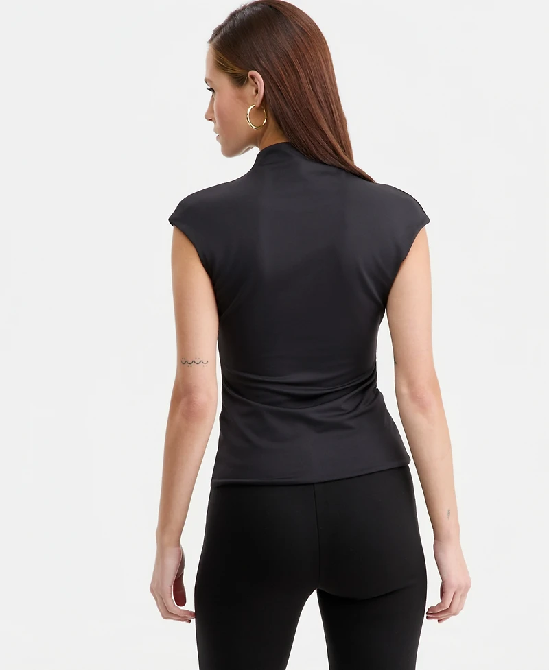 Bar Iii Women's Short-Sleeve Side-Ruched Top, Macy's Exclusive