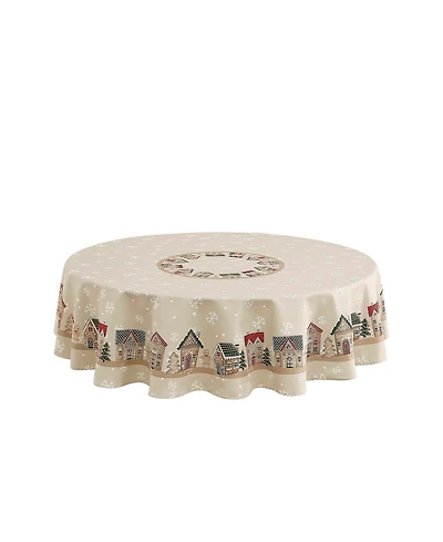 Avanti Gingerbread Village 70" Round Tablecloth