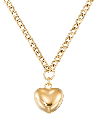 Macy's Extender Puff Heart Necklace in 18K Yellow Gold Over Sterling Silver