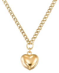 Macy's Extender Puff Heart Necklace in 18K Yellow Gold Over Sterling Silver