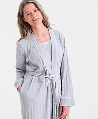 Charter Club Women's Lace-Trim Pointelle Robe, Macy's Exclusive