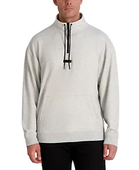 Karl Lagerfeld Paris Men's Mock-Neck Waffle Textured Fleece Jacket