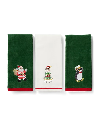 Lenox Holiday Elf, Santa Penguin Cotton Kitchen Towels, Set of 3