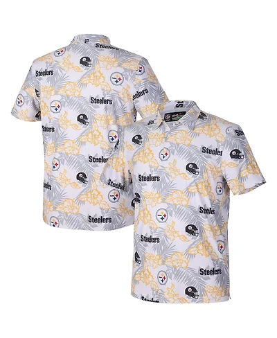 Reyn Spooner Men's White Pittsburgh Steelers Pua Performance Game Day Polo Shirt