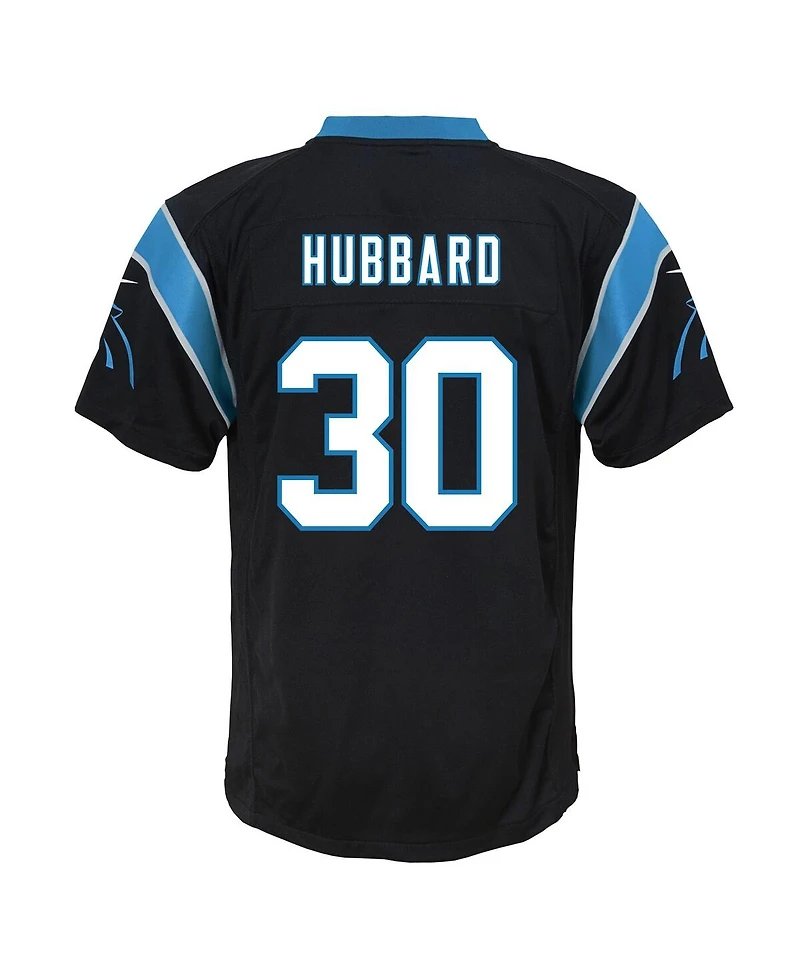 Nike Big Boys and Girls Chuba Hubbard Black Carolina Panthers Team Game Jersey